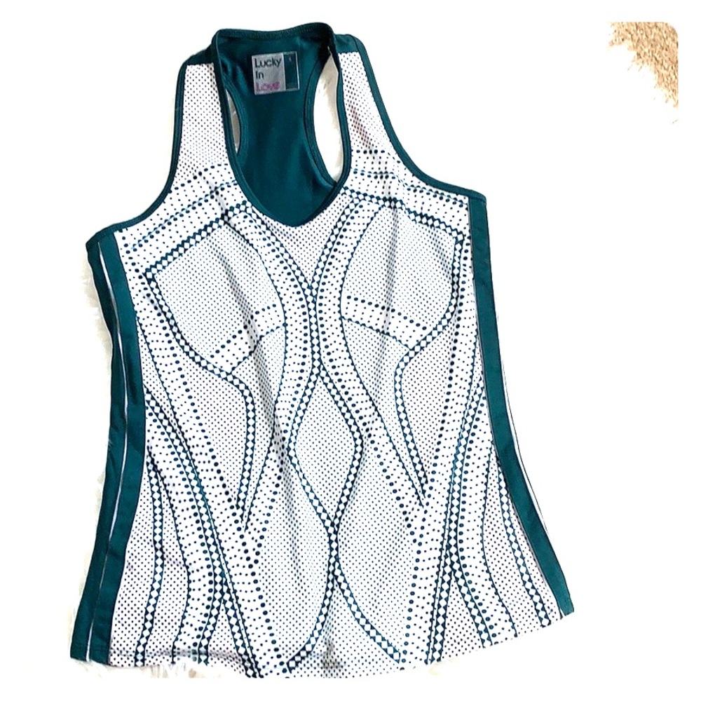 Tennis Tank top LUCKY IN LOVE small Green small